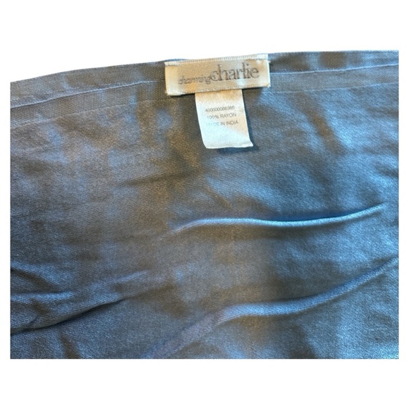 Charming Charlie Blue Fringe Wrap Scarf - Picture 3 of 3